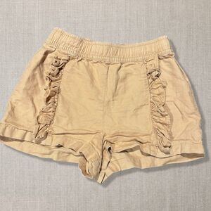 Tea Collection Girls Ruffle Linen Cotton Shorts Tan Beige Size 8